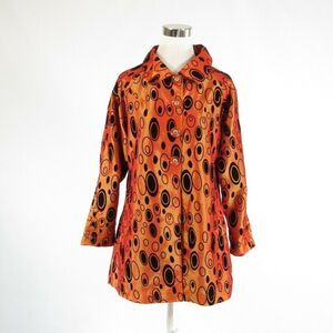Ubu orange shimmery long sleeve jacket S